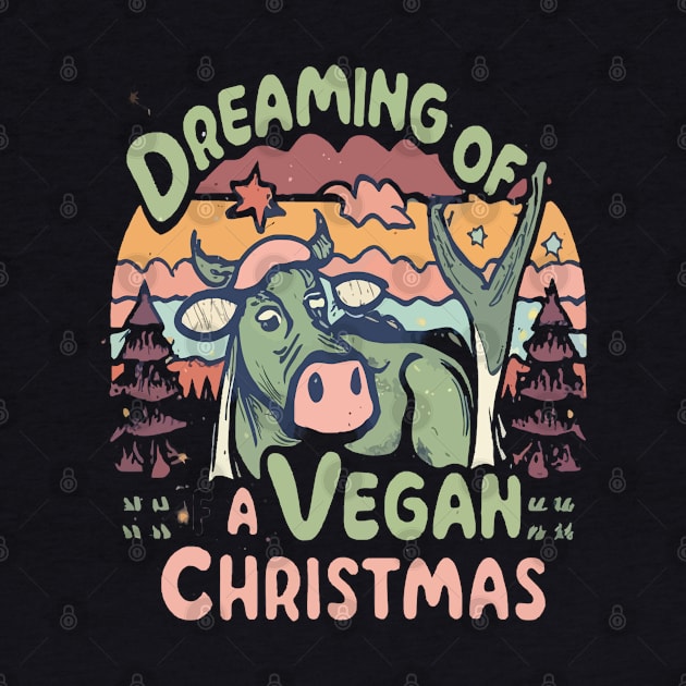 Cute Cow I'm Dreaming of a Vegan Christmas Funny Men Women by rhazi mode plagget